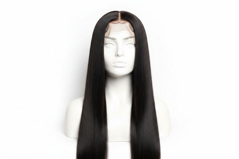Natural black 4x4, 22 inch closure unit on mannequin 