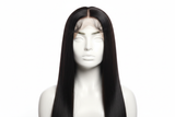 Realistic 13x4 lace straight hair unit on mannequin 