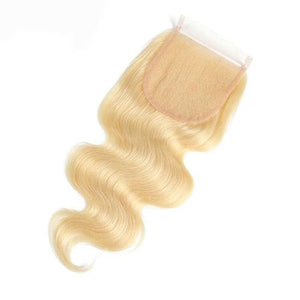 #613 Body Wave Closure Human Hair Blonde Closure